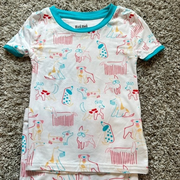 Mick Mack LTD 4T Bamboo Pajama Set Dogs Print Short Sleeve Snug Fit Kids NWT - Picture 2 of 5